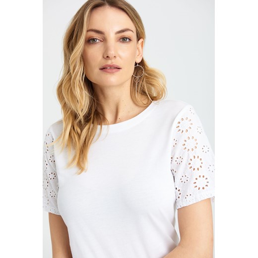 T-shirt damski z odzobnymi rękawami biały Greenpoint 44 promocja 5.10.15