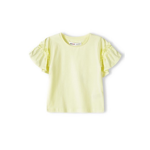 Żółta koszulka bawełniania dla niemowlaka z falbankami ze sklepu 5.10.15 w kategorii Koszulki niemowlęce - zdjęcie 169691817
