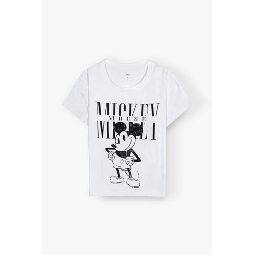 T-shirt damski bawełniany Mickey Mouse - biały Mickey S 5.10.15 okazja