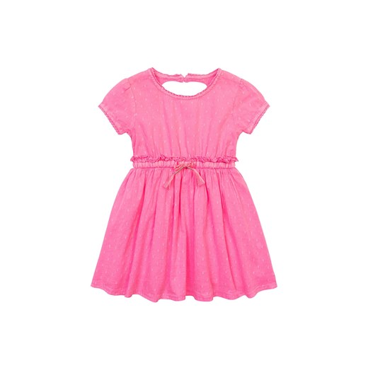 Różowa sukienka niemowlęca bawełniania z wiązaniem ze sklepu 5.10.15 w kategorii Sukienki niemowlęce - zdjęcie 169691907
