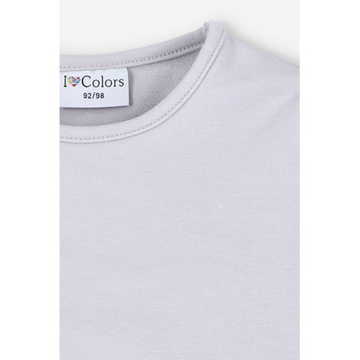 Szara bluza dresowa dziewczęca z hatem - I Love Colors I Love Colors 92/98 okazja 5.10.15