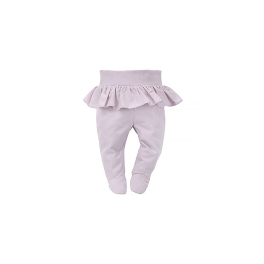 Fioletowe półśpiochy niemowlęce z falbanką ze sklepu 5.10.15 w kategorii Spodnie i półśpiochy - zdjęcie 169692147