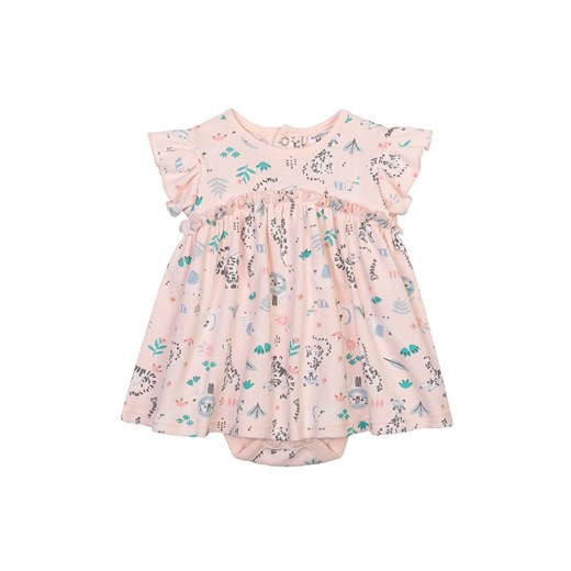 Bawełniane sukienko-body dla niemowlaka różowe Minoti 62/68 5.10.15