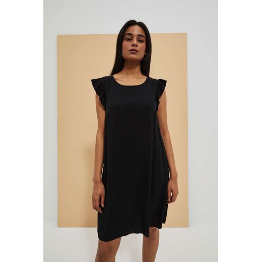 Sukienka krótka z wiskozy czarna ze sklepu 5.10.15 w kategorii Sukienki - zdjęcie 169692186