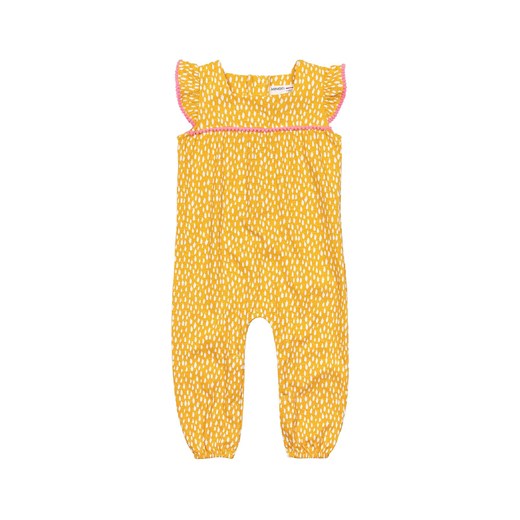 Żółty kombinezon niemowlęcy z pomponami z bawełny ze sklepu 5.10.15 w kategorii Kombinezony i kurtki - zdjęcie 169692189