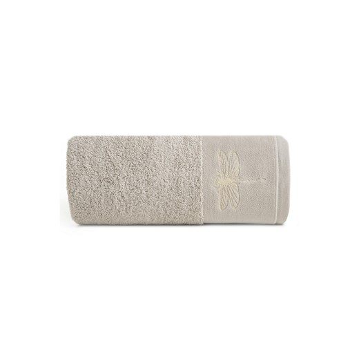 Beżowy ręcznik 50x90 cm z haftowaną ważką ze sklepu 5.10.15 w kategorii Ręczniki - zdjęcie 169692746