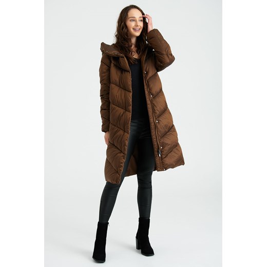 Brązowa pikowana kurtka damska zimowa ze sklepu 5.10.15 w kategorii Kurtki damskie - zdjęcie 169692829