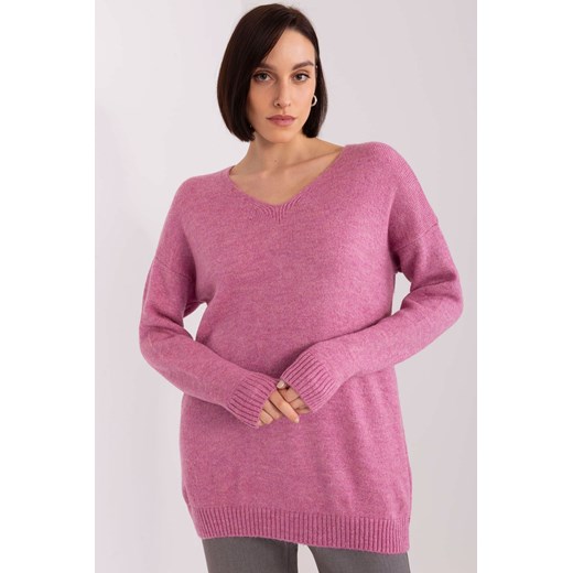 Luźny sweter damski jasny fioletowy ze sklepu 5.10.15 w kategorii Swetry damskie - zdjęcie 169692946