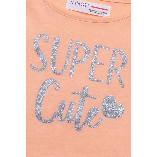 Bawełniany t-shirt pomarańczowy niemowlęcy- Super Cute Minoti 86/92 5.10.15
