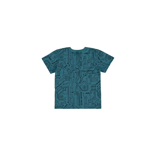 Niebieski bawełniany t-shirt chłopięcy we wzory Quimby 152 5.10.15