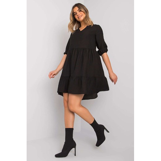 EX MODA Czarna sukienka z falbaną Harlyn ze sklepu 5.10.15 w kategorii Sukienki - zdjęcie 169693069