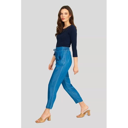 Jeansowe luźne spodnie damskie - niebieskie ze sklepu 5.10.15 w kategorii Jeansy damskie - zdjęcie 169693125