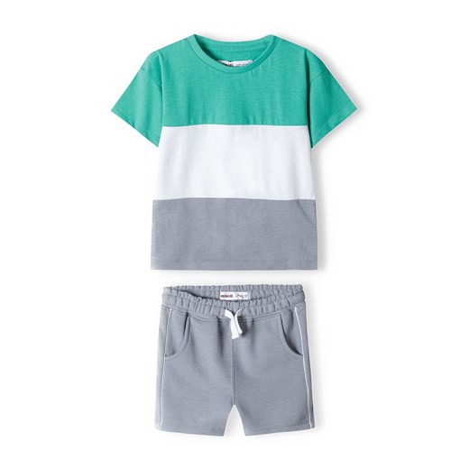 Komplet ubrań dla niemowlaka - t-shirt z bawełny + szorty dresowe ze sklepu 5.10.15 w kategorii Komplety niemowlęce - zdjęcie 169693245
