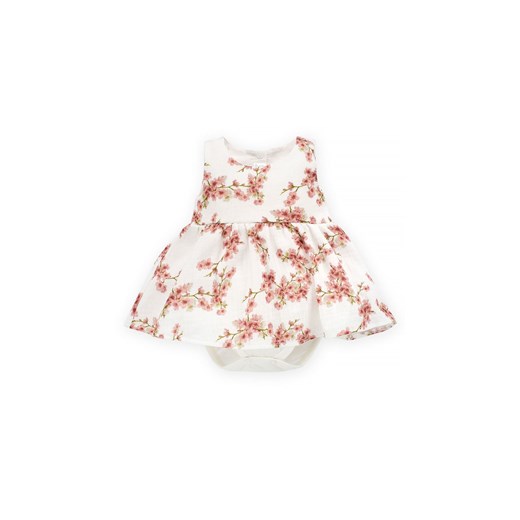 Bawełniane sukienko-body niemowlęce ecru ze sklepu 5.10.15 w kategorii Body niemowlęce - zdjęcie 169693315