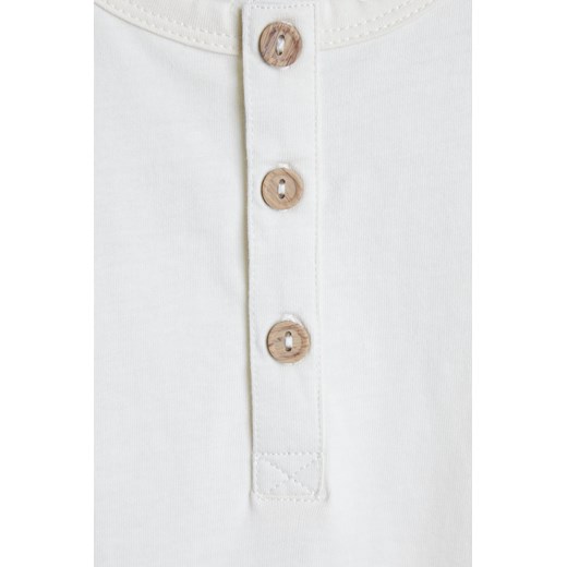 Dzianinowy beżowy t-shirt z guziczkami - unisex - Limited Edition 146 5.10.15