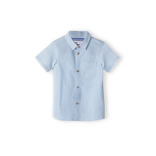 Błękitna koszula bawełniana dla chłopca z krótkim rękawem Minoti 158/164 5.10.15