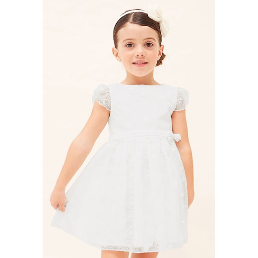Sukienka elegancka z haftem dla dziewczynki Mayoral - biała ze sklepu 5.10.15 w kategorii Sukienki dziewczęce - zdjęcie 169693567