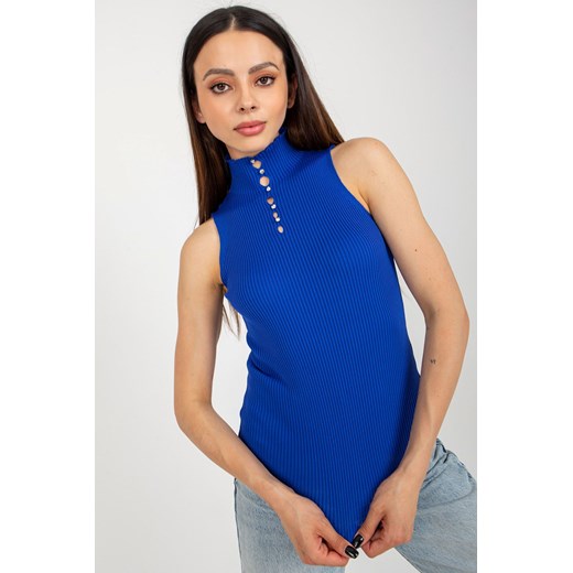 Kobaltowa bluzka z golfem w prążek Badu one size 5.10.15