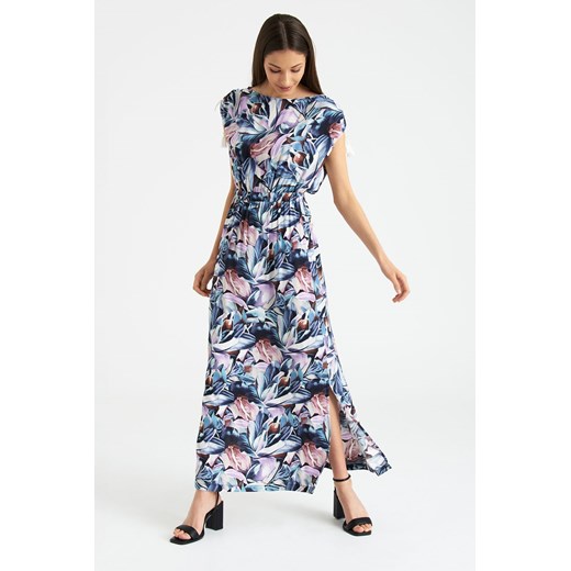 Długa sukienka damska z motywem roślinnym ze sklepu 5.10.15 w kategorii Sukienki - zdjęcie 169693776