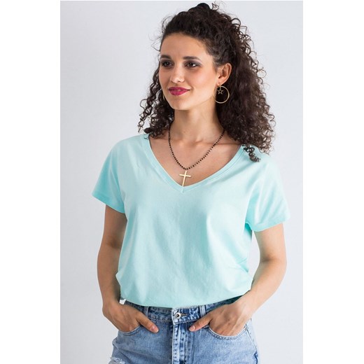 Miętowy t-shirt damski basic Emory ze sklepu 5.10.15 w kategorii Bluzki damskie - zdjęcie 169693875