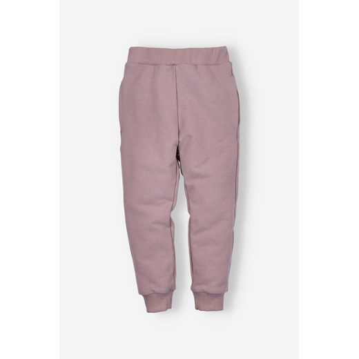 Spodnie dresowe dziewczęce ze ściągaczem - I Love Colors - jasnobrązowe ze sklepu 5.10.15 w kategorii Spodnie dziewczęce - zdjęcie 169694249