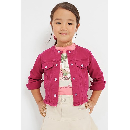 Kurtka jeansowa dla dziewczynki Mayoral - różowa ze sklepu 5.10.15 w kategorii Kurtki dziewczęce - zdjęcie 169694339