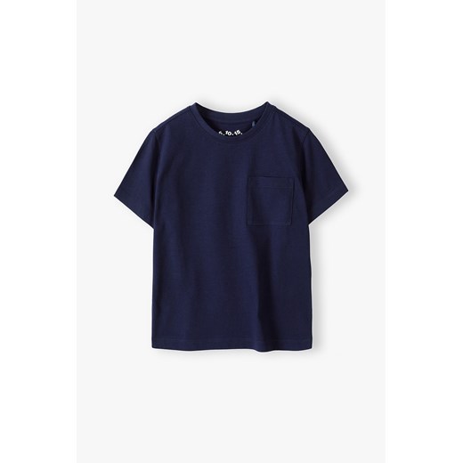 Granatowy t-shirt bawełniany z kieszonką - 5.10.15. ze sklepu 5.10.15 w kategorii T-shirty chłopięce - zdjęcie 169694466