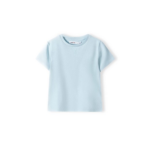 Błękitny t-shirt bawełniany basic dla niemowlaka ze sklepu 5.10.15 w kategorii Koszulki niemowlęce - zdjęcie 169694486