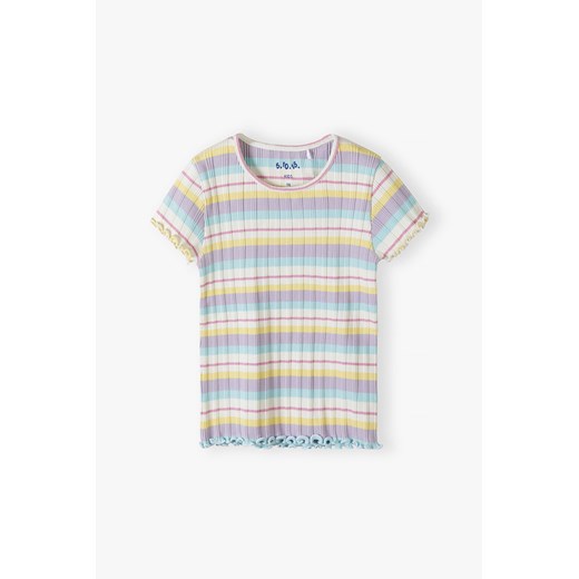 Dzianinowa kolorowa bluzka dziewczę w prążki - 5.10.15. ze sklepu 5.10.15 w kategorii Bluzki dziewczęce - zdjęcie 169694556