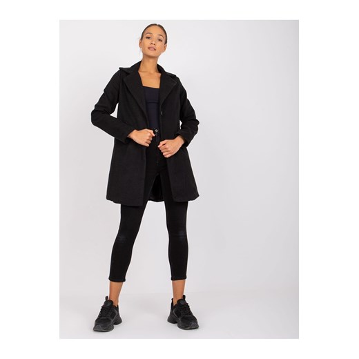 Krótki elegancki płaszcz damski - czarny ze sklepu 5.10.15 w kategorii Płaszcze damskie - zdjęcie 169694818
