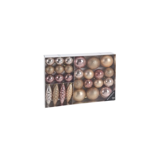 Bombki świąteczne plastikowe 31 sztuki  złoto - różowe ze sklepu 5.10.15 w kategorii Dekoracje bożonarodzeniowe - zdjęcie 169694835
