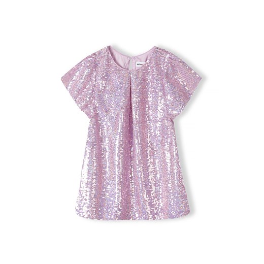 Sukienka z błyszczącymi cekinami dla dziewczynki - różowa ze sklepu 5.10.15 w kategorii Sukienki dziewczęce - zdjęcie 169695019