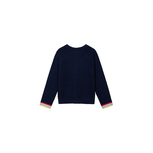 Granatowy sweter dziewczęcy rozpinany z motywem tęczy Minoti 86/92 5.10.15 promocja