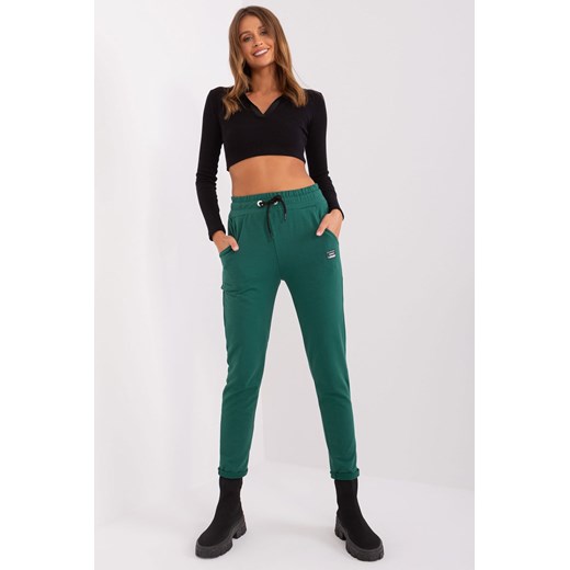 Spodnie dresowe z wysokim stanem ciemny zielony L/XL 5.10.15
