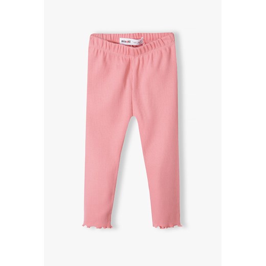 Różowe legginsy dla niemowlaka prążkowane ze sklepu 5.10.15 w kategorii Legginsy niemowlęce - zdjęcie 169695497