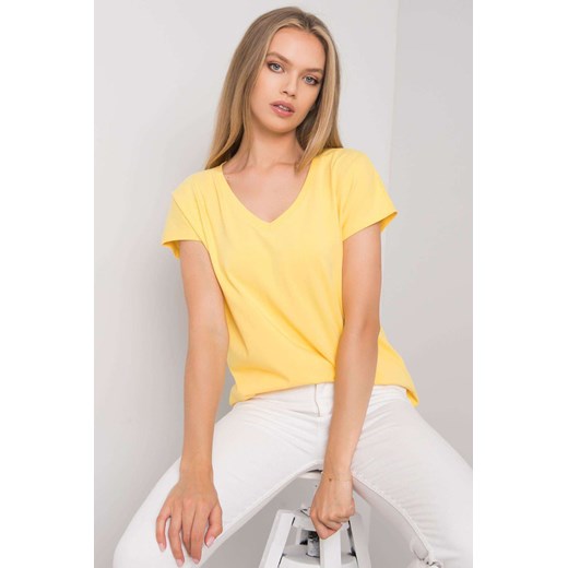 T-shirt damski  V-neck - żółty ze sklepu 5.10.15 w kategorii Bluzki damskie - zdjęcie 169695976