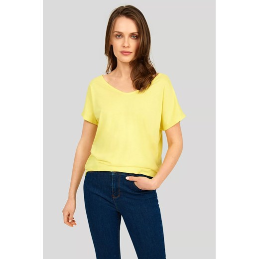 T-shirt damski z krótkim rękawem - żółty ze sklepu 5.10.15 w kategorii Bluzki damskie - zdjęcie 169696347