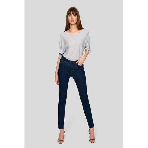 Spodnie damskie jeansowe typu rurki - granatowe ze sklepu 5.10.15 w kategorii Jeansy damskie - zdjęcie 169696408