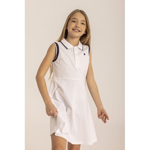 Biała sukienka dziewczęca polo ze sklepu 5.10.15 w kategorii Sukienki dziewczęce - zdjęcie 169696596