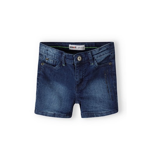 Ciemnoniebieskie szorty jeansowe dla niemowlaka ze sklepu 5.10.15 w kategorii Spodenki niemowlęce - zdjęcie 169696728