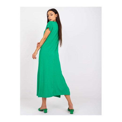 Zielona sukienka damska midi z rozporkiem Basic Feel Good M okazja 5.10.15