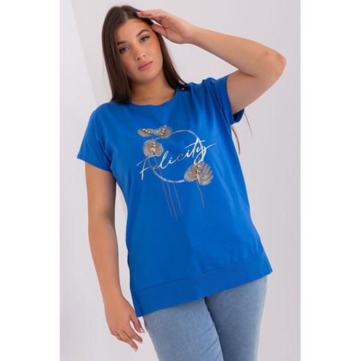 Ciemnoniebieska bluzka plus size bawełniana ze sklepu 5.10.15 w kategorii Bluzki damskie - zdjęcie 169696907