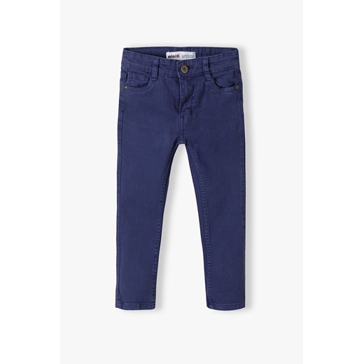 Niebieskie spodnie z bawełny dla chłopca ze sklepu 5.10.15 w kategorii Spodnie chłopięce - zdjęcie 169696936
