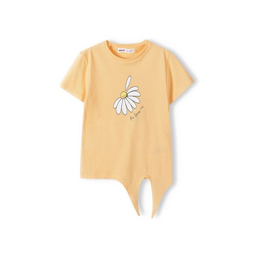 Pomarańczowa koszulka bawełniana niemowlęca z wiązaniem ze sklepu 5.10.15 w kategorii Koszulki niemowlęce - zdjęcie 169696959