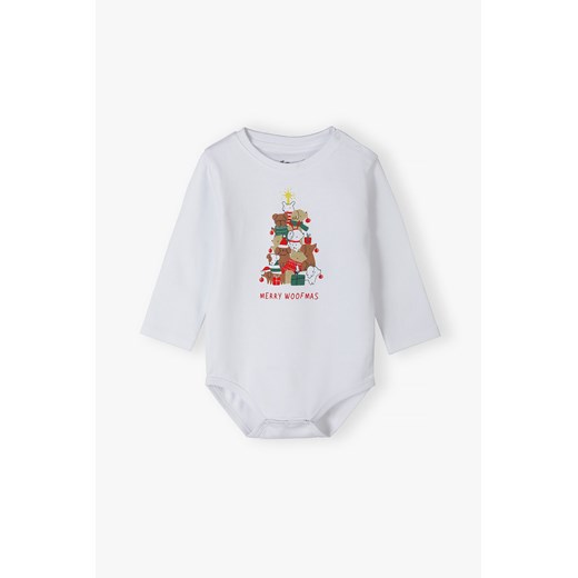 Bawełniane body niemowlęce z motywem świątecznym ze sklepu 5.10.15 w kategorii Body niemowlęce - zdjęcie 169696975