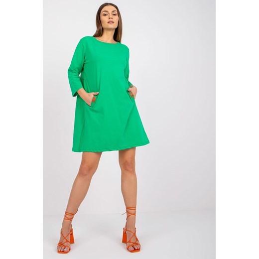 Zielona sukienka z bawełny Dalenne ze sklepu 5.10.15 w kategorii Sukienki - zdjęcie 169697028
