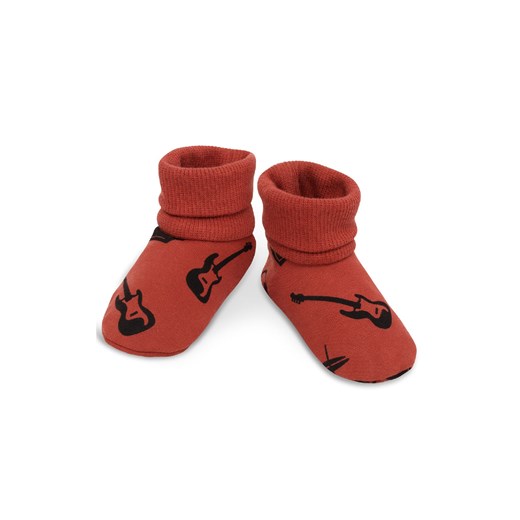 Buciki bawełniane dla niemowlaka Let's rock czerwone ze sklepu 5.10.15 w kategorii Buciki niemowlęce - zdjęcie 169697065
