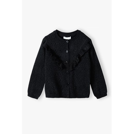 Czarny elegancki sweter dla dziewczynki zapinany na guziki 5.10.15. 128 5.10.15 wyprzedaż