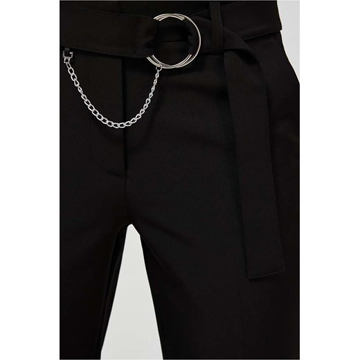 Spodnie damskie czarne z ozdobnym paskiem XXL 5.10.15 wyprzedaż