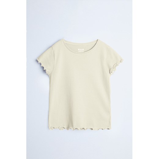 T-shirt dziewczęcy w prążki - ecru - Limited Edition ze sklepu 5.10.15 w kategorii Bluzki dziewczęce - zdjęcie 169697457
